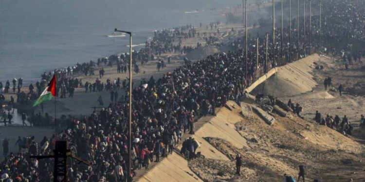 Палестинцы возвращаются домой после прекращения огня