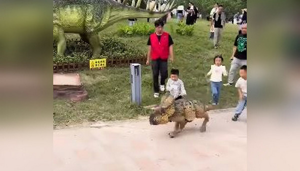 Роботов-собак превратили в динозавров в Китае (ВИДЕО)