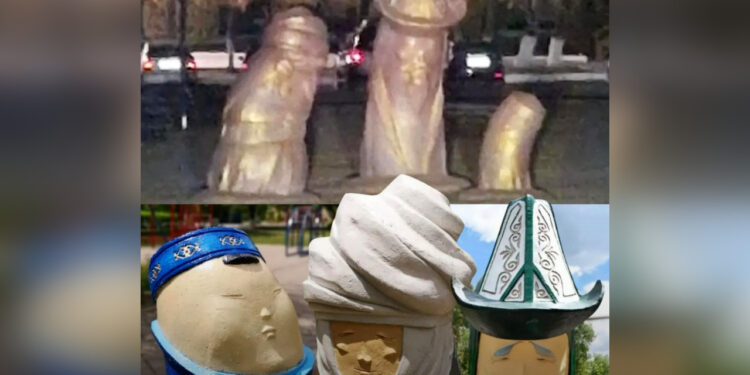 На что похоже? Карагандинцы высмеяли перекрашенную скульптуру