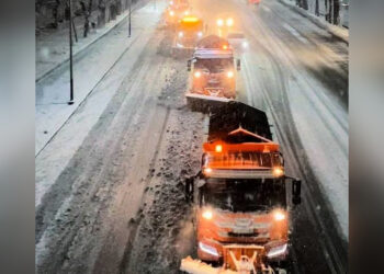 В Алматы устраняют последствия ночного снегопада (ВИДЕО)
