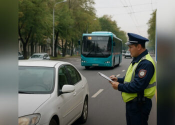 В Алматы начали штрафовать за выезд на BRT-полосу по улице Желтоксан