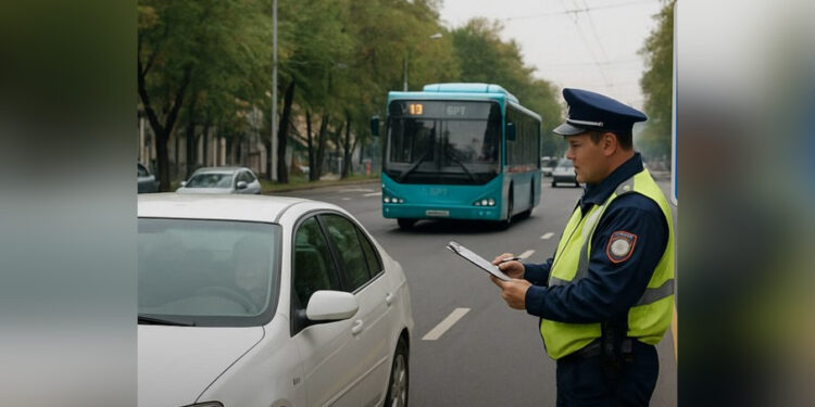 В Алматы начали штрафовать за выезд на BRT-полосу по улице Желтоксан