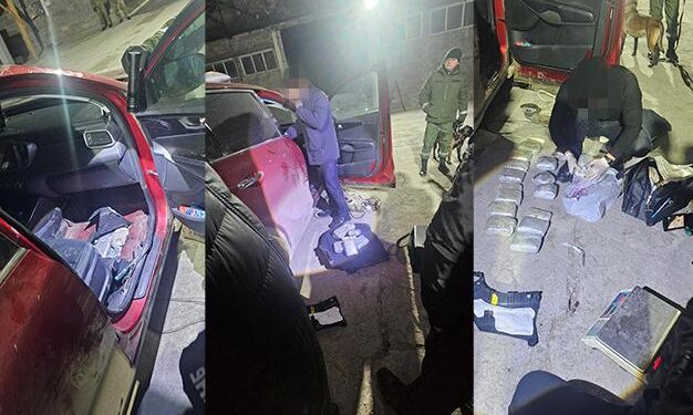 Перевозчика с 30 кг героина, опия и гашиша задержали пограничники