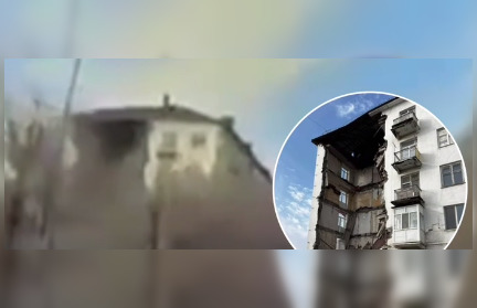 В Балхаше обрушился подъезд многоэтажного дома (ВИДЕО)