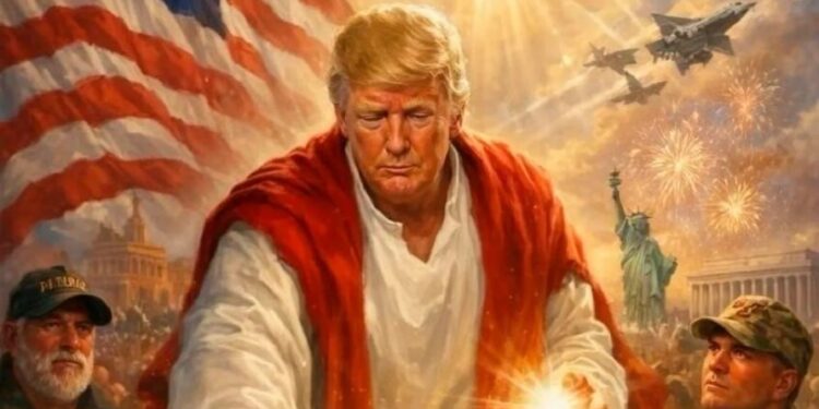 Дональд Трамп показал собственное изображение в образе Иисуса