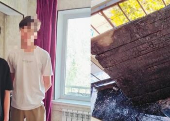 Полицейский спас детей, находившихся в горящей квартире в Кызылорде