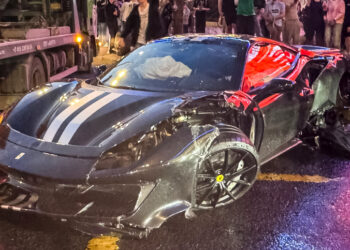 Рэпер Navai попал в аварию на Ferrari в центре Москвы (ВИДЕО)