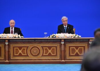 Президенты Казахстана и России провели брифинг для представителей СМИ