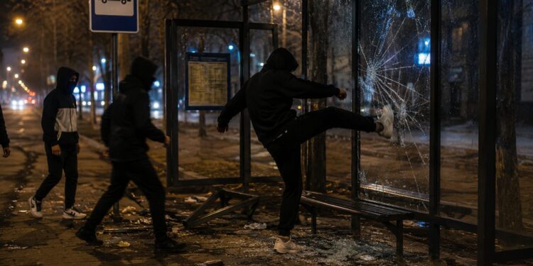 Подростки устроили погром на улице в Петропавловске