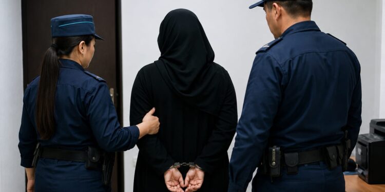 Девушку в хиджабе задержали в Шымкенте по подозрению в наркопреступлении