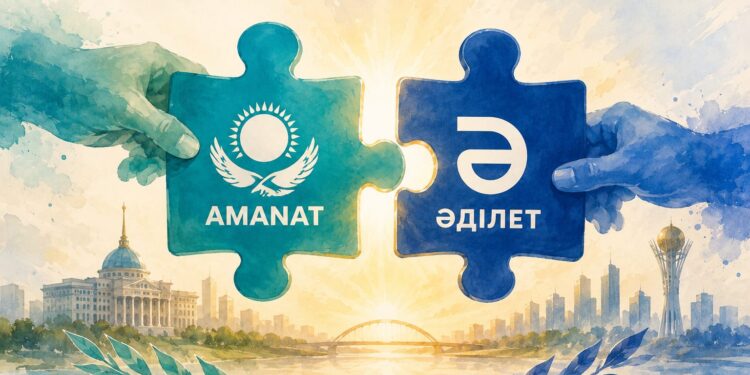 На съезде «AMANAT» обсудили присоединение с партией «Әділет»