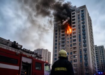 Пожар произошёл в 13-этажном доме в Астане