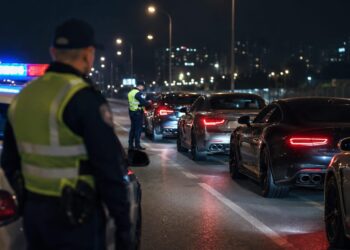 Полицейские задержали колонну дорогих автомобилей после опасных заездов