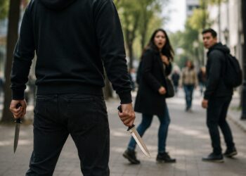 Мужчина с двумя ножами переполошил прохожих в Алматы