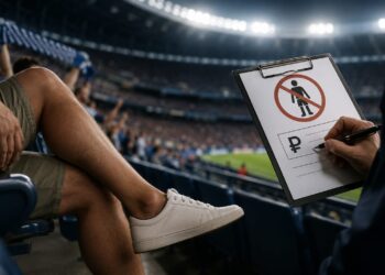 Футбольный болельщик получил штраф за босые ноги на трибуне
