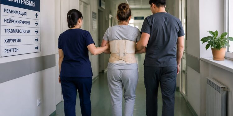 В Алматы врачи спасли женщину после падения с девятого этажа