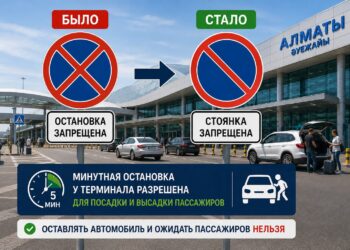 В аэропорту Алматы разрешили пятиминутную остановку у терминала