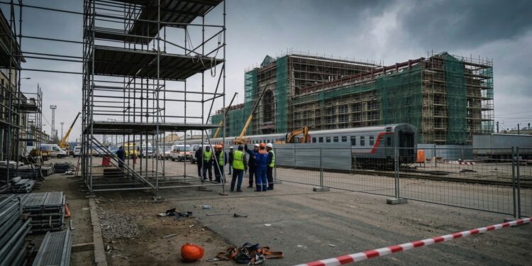 Рабочий серьезно пострадал при реконструкции вокзала в Атырау